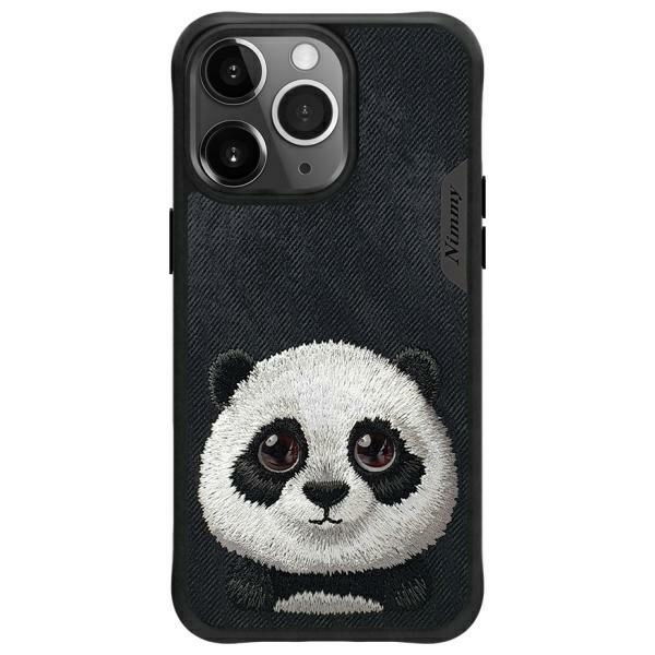 Nimmy Big Eyed Pet 2.0 Panda apvalks iPhone 15 Pro – melns