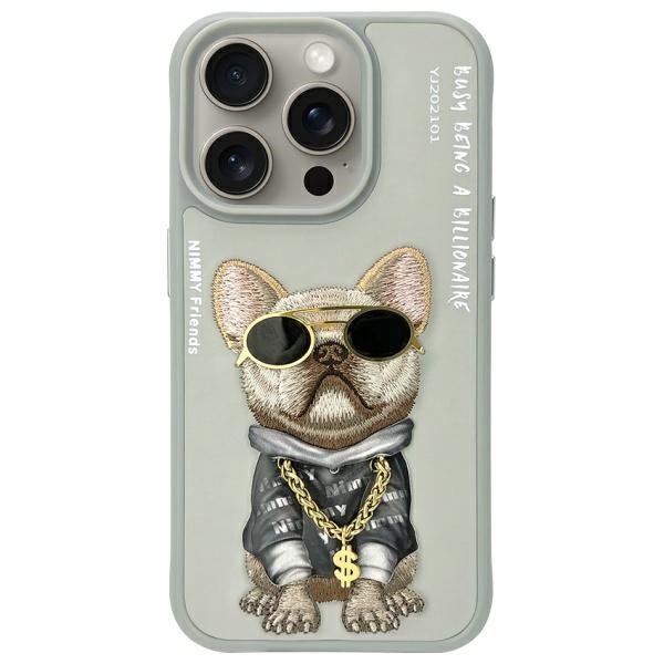 Nimmy Glasses Cool Dog apvalks iPhone 15 Pro Max - pelēks