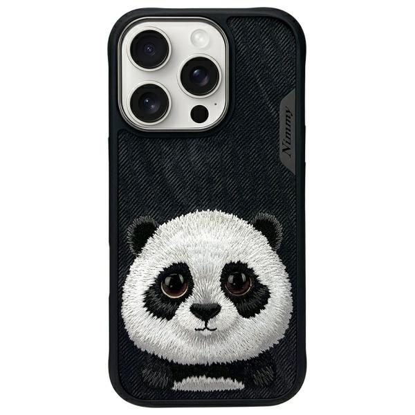 Nimmy Lielās acis mājdzīvnieks 2.0 Pandas viedtālruņa apvalks iPhone 16 Pro Max - melns
