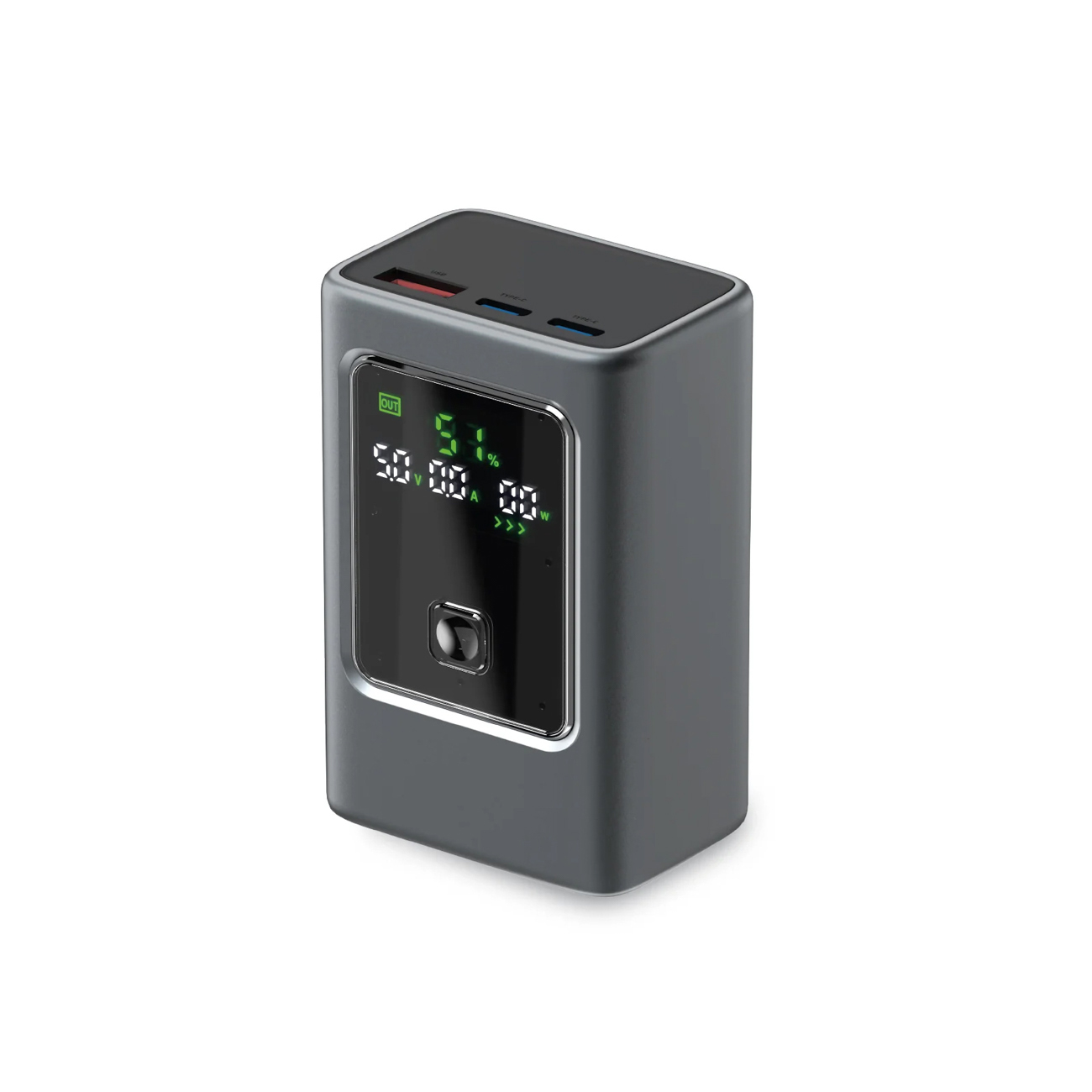 Portatīvais lādētājs SBS 10000mAh PD 35W ar LCD ekrānu - pelēka