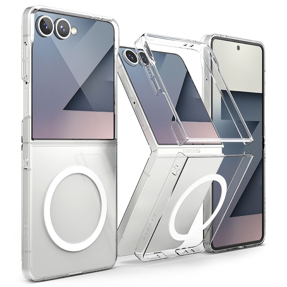 Ringke Slim magnētiskais MagSafe viedtālruņa apvalks Samsung Galaxy Z Flip 7 - caurspīdīgs