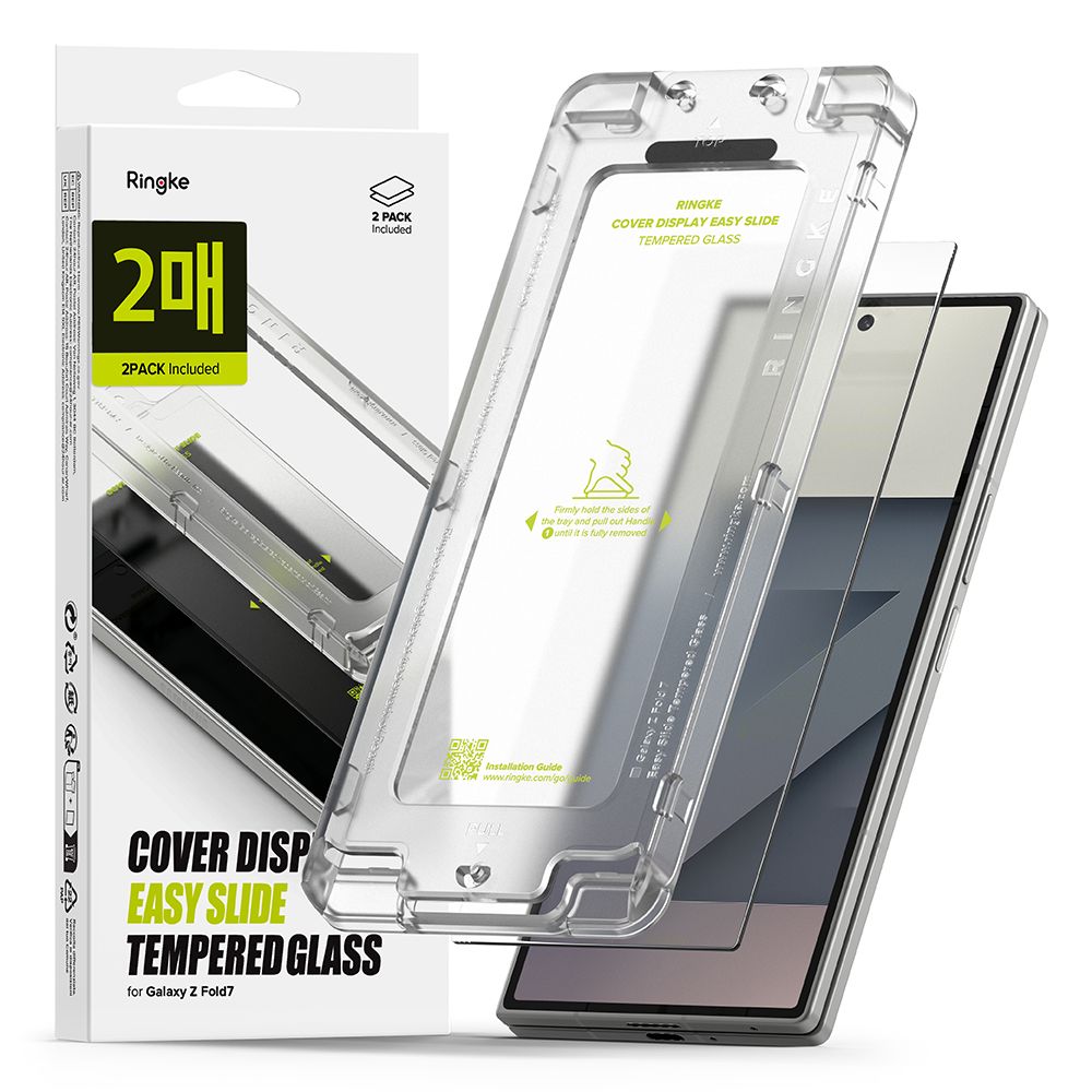Ringke Cover Display Easy Slide rūdītais stikls 2 komplekts Samsung Galaxy Z Fold 7 - caurspīdīgs