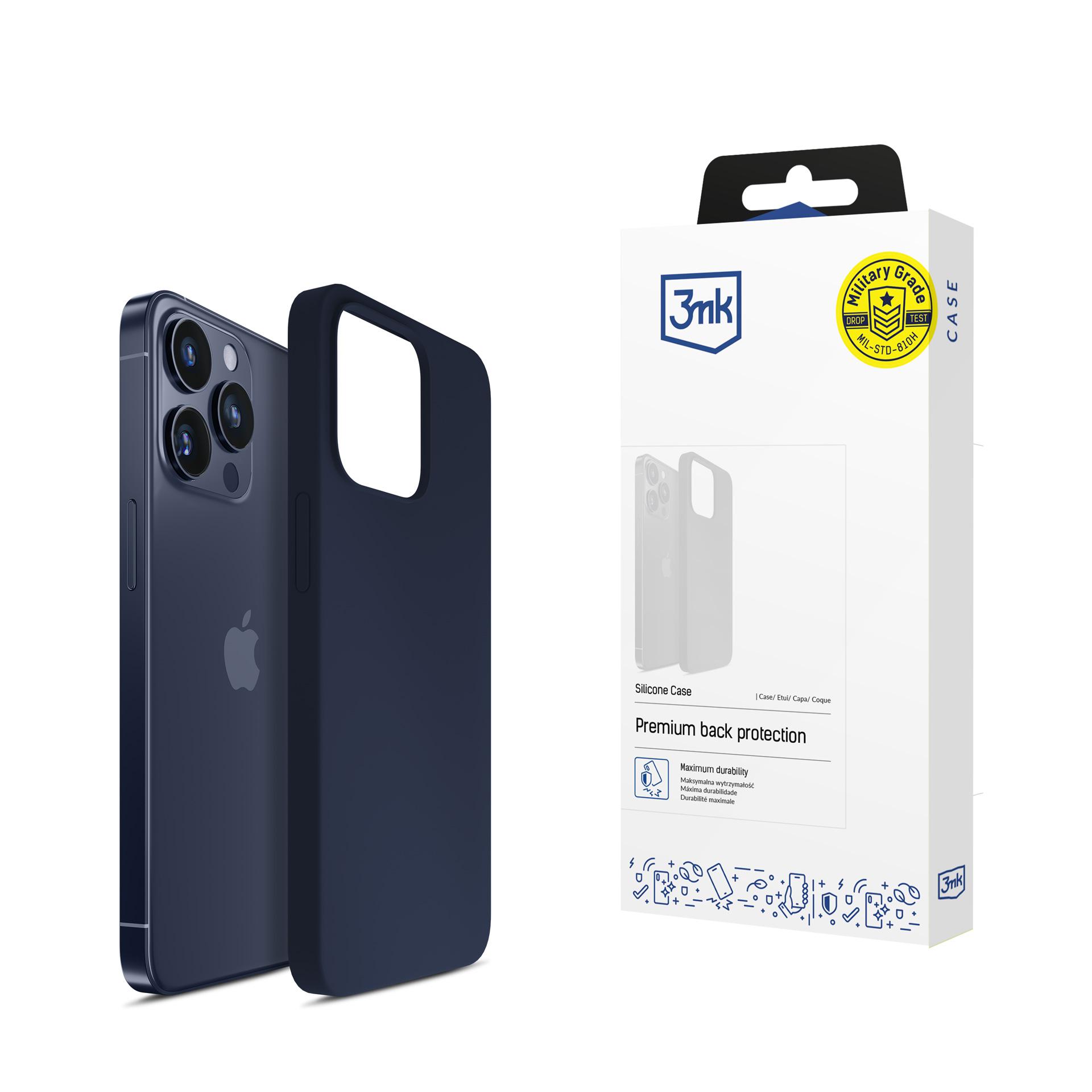 3mk Silicone viedtālruņa apvalks iPhone 16 Pro - tumši zils