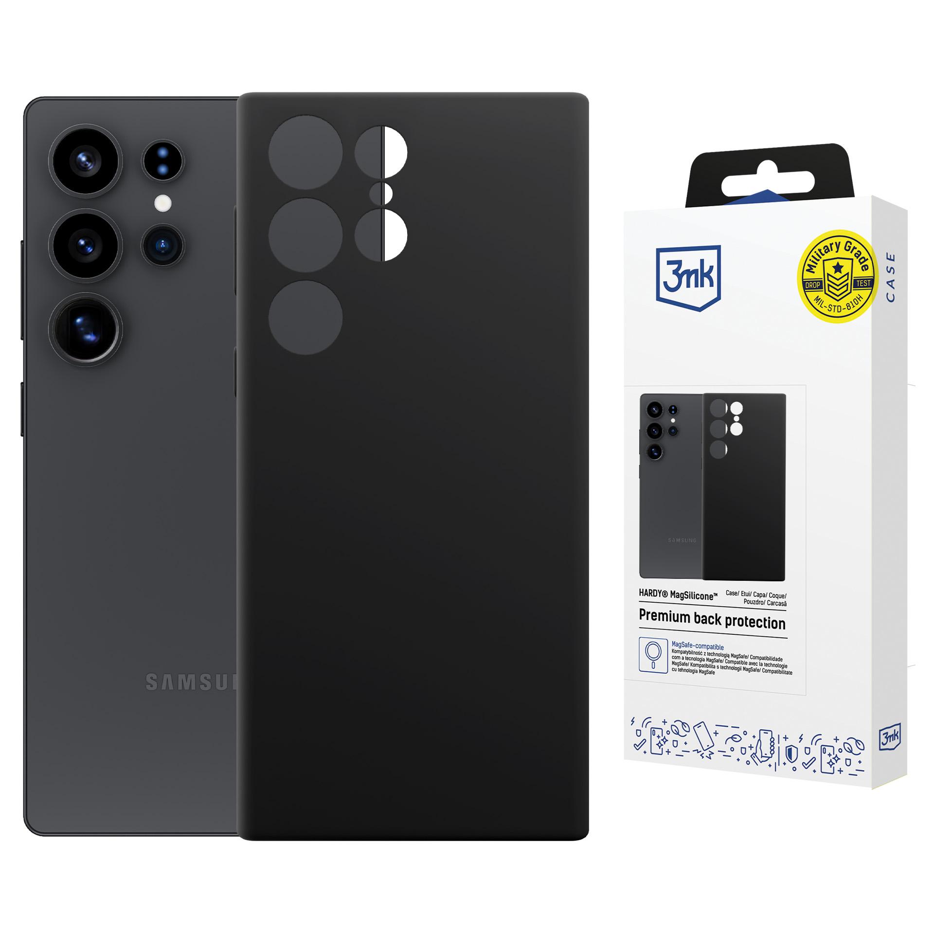 3mk Hardy MagSilicone apvalks Samsung Galaxy S24 Ultra - melns