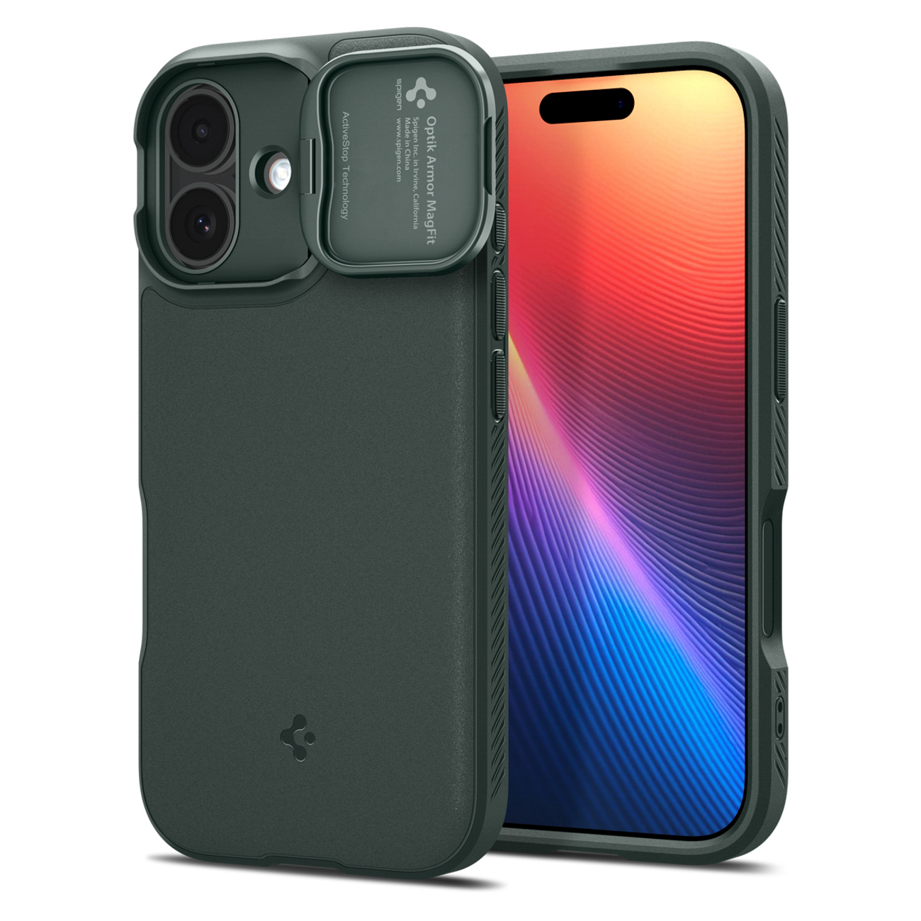 Spigen Optik Armor Magnētiskais viedtālruņa apvalks iPhone 17 - zaļa