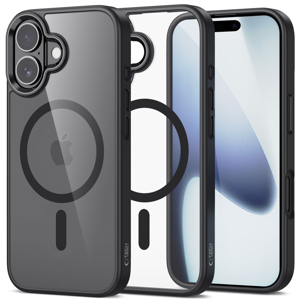 Tech-Protect MagMat Magnētiskais viedtālruņa apvalks iPhone 17 - Caurspīdīgs melns
