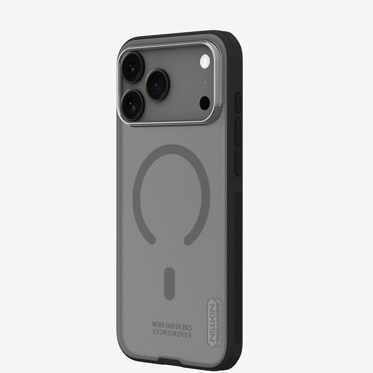 Nillkin Super Frosted Shield Pro Magnētiskais viedtālruņa apvalks saderīgs ar MagSafe iPhone 17 Pro Max - caurspīdīgs melns