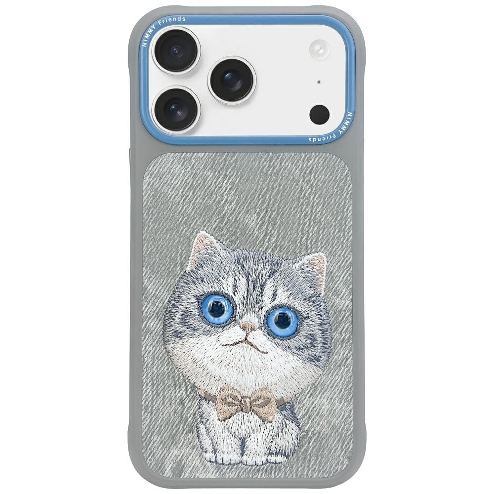 Nimmy Big Eyed Pet 2.0 Kaķa viedtālruņa apvalks iPhone 17 Pro Max - pelēka