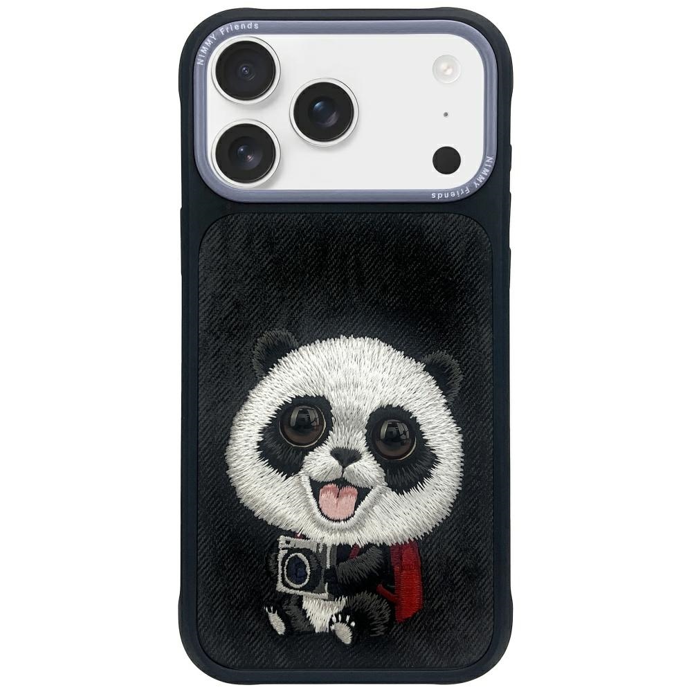 Nimmy Big Eyed Pet 2.0 pandas viedtālruņa apvalks iPhone 17 Pro - melns