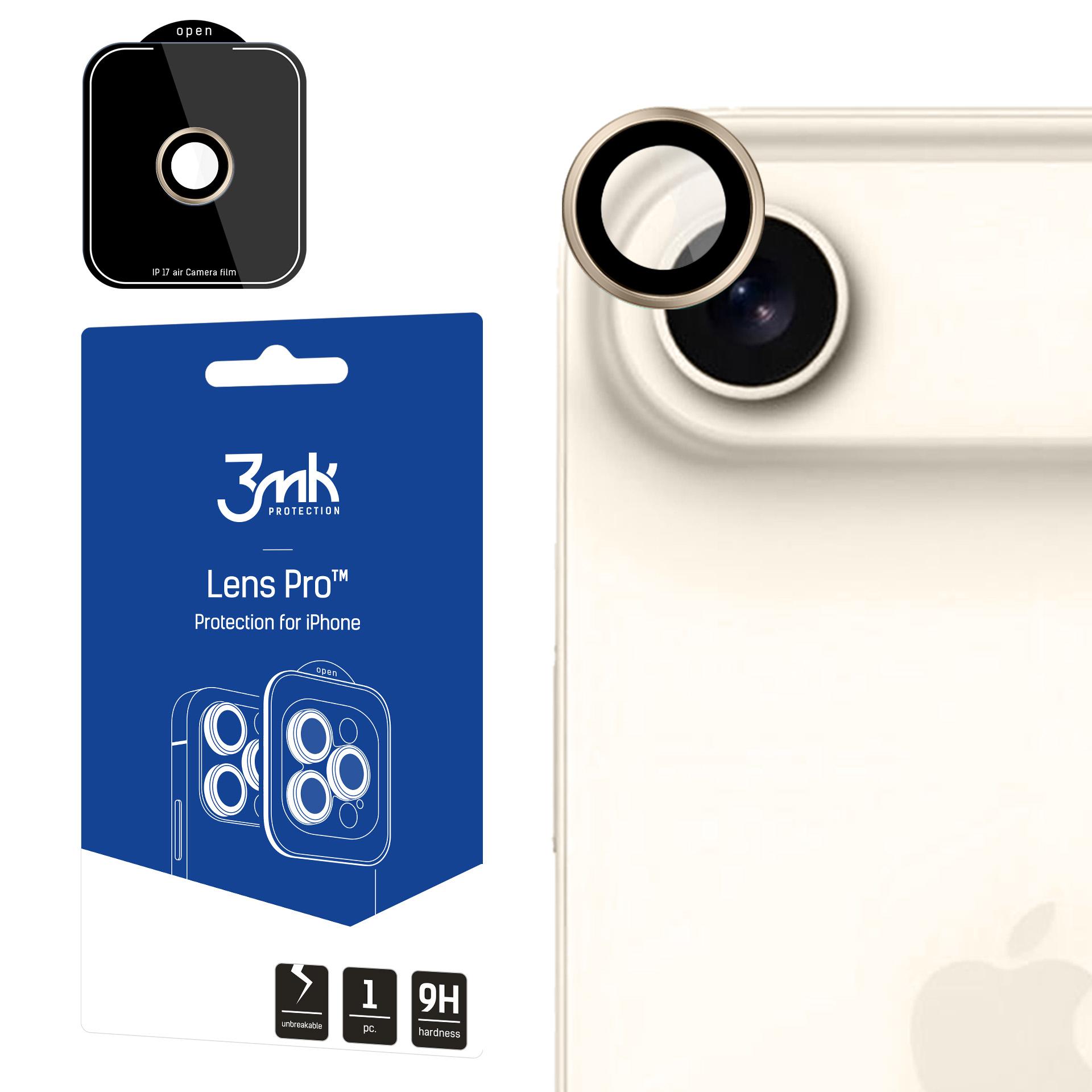 3mk Lens Protection Pro rūdītais stikls iPhone 17 Air - zelta