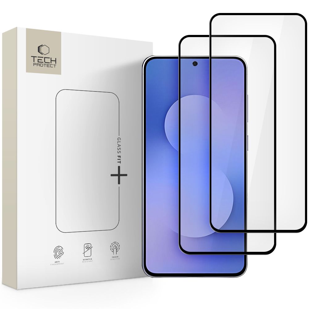 Tech-Protect Glass Fit+ 2-komplekts rūdītais stikls Samsung Galaxy S25 FE - melns