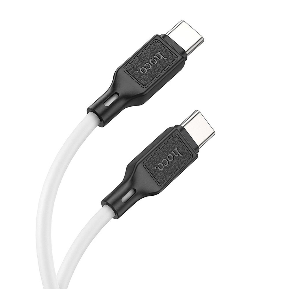 Kabelis USB-C uz USB-C Hoco 3A 60W 1 m X90 balts