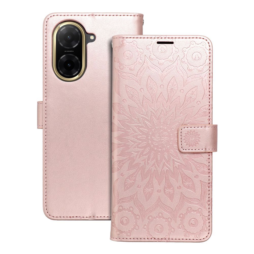 MEZZO grāmatu viedtālruņa apvalks XIAOMI Redmi A5 (173,3 x 79,4 x 8,26) mandala rozā zelts
