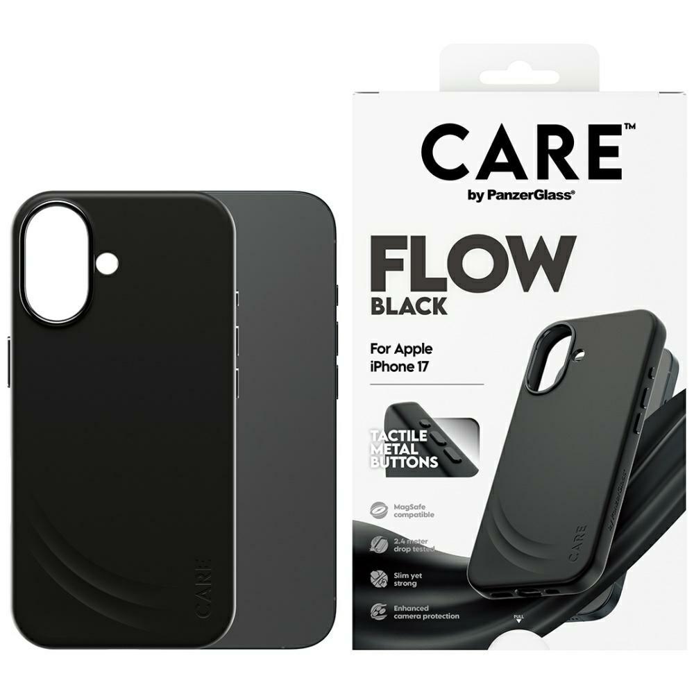 CARE by PanzerGlass Funkcionālais FLOW Magnētiskais viedtālruņa apvalks iPhone 17 - Melns