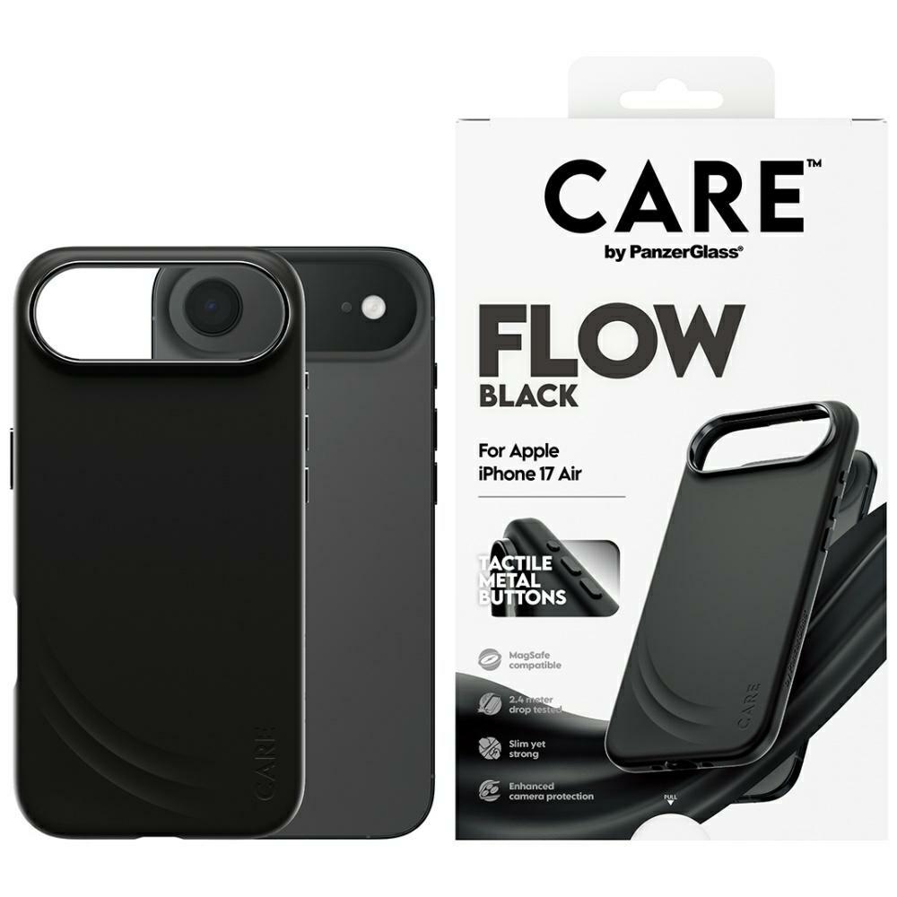 CARE by PanzerGlass Funkcionālais FLOW Magnētiskais viedtālruņa apvalks iPhone Air - Melns