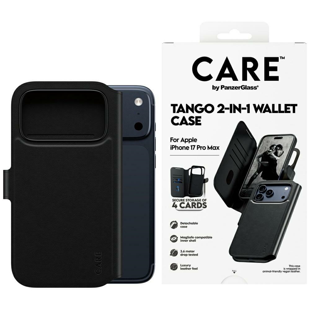 CARE by PanzerGlass Funkcionālais Tango 2in1 Maki apvalks Magnētiskais iPhone 17 Pro Max - Melns