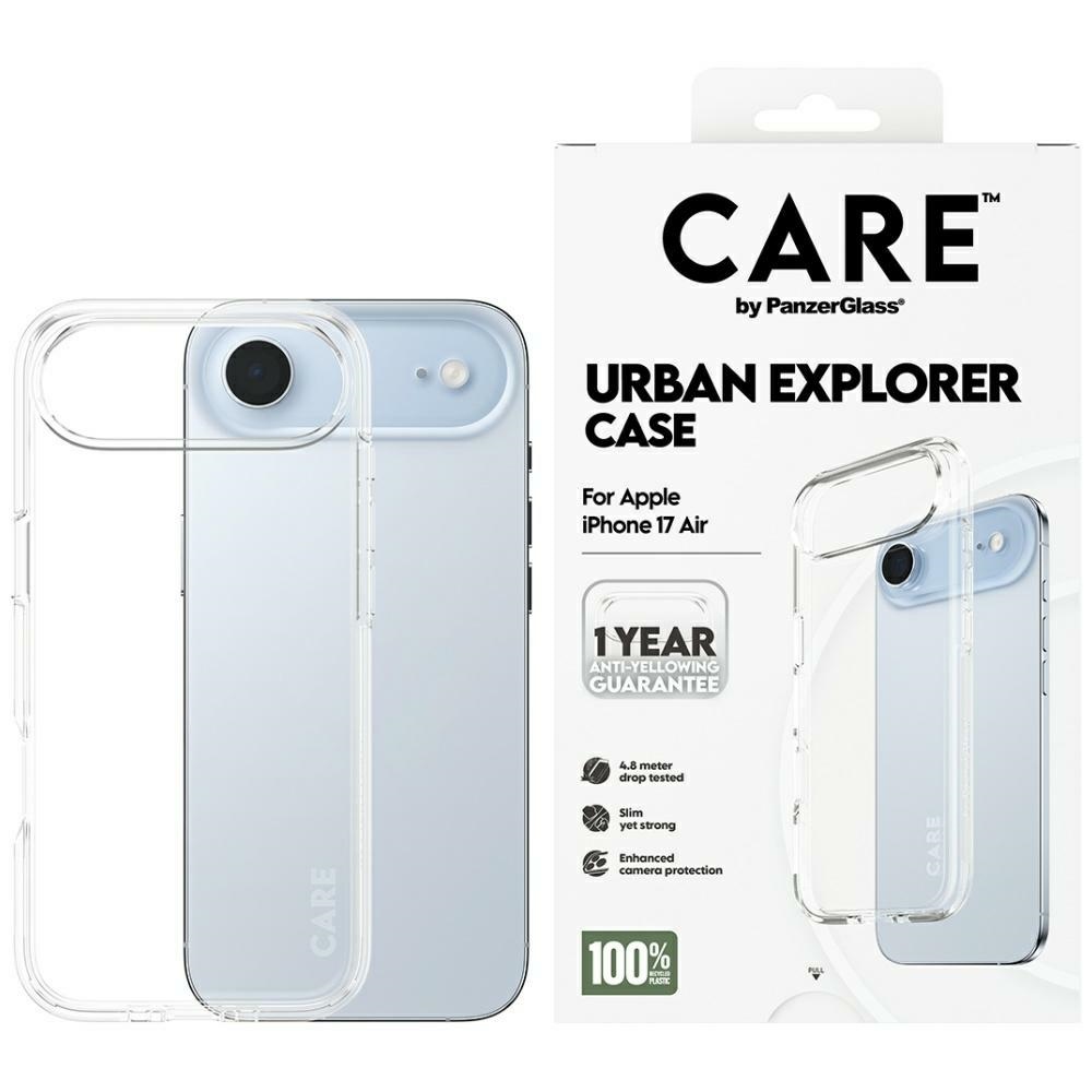CARE by PanzerGlass Flagship Urban Explorer viedtālruņa apvalks ar caurspīdīgu rāmi iPhone Air - caurspīdīgs