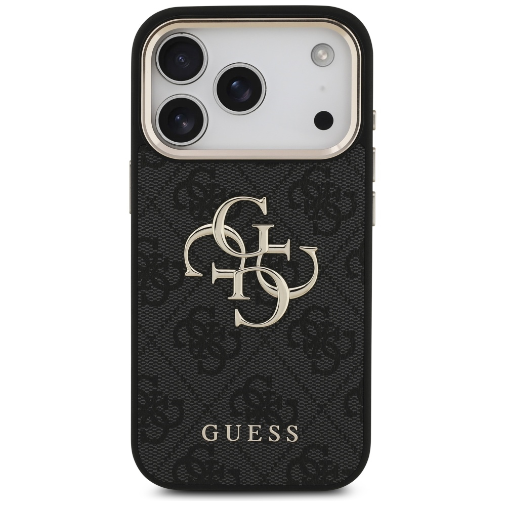 Guess 4G Big 4G Classic Logo viedtālruņa apvalks iPhone 17 Pro - melns un zelta