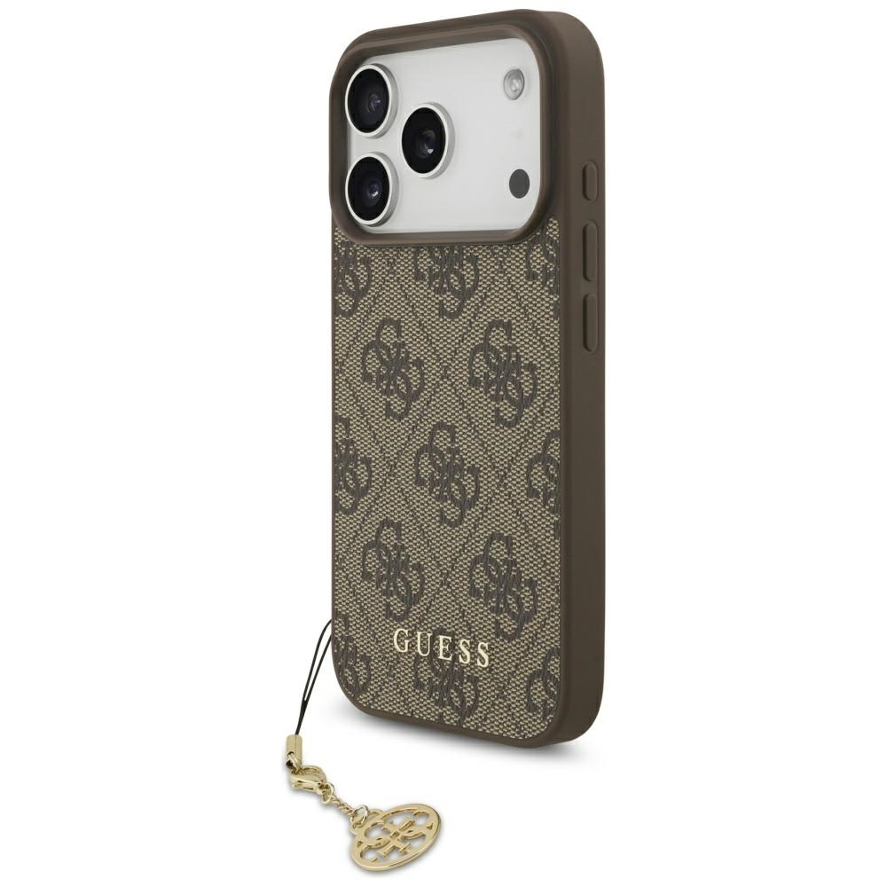 Guess 4G Charms Collection Magnētiskais viedtālruņa apvalks iPhone 17 Pro - brūns