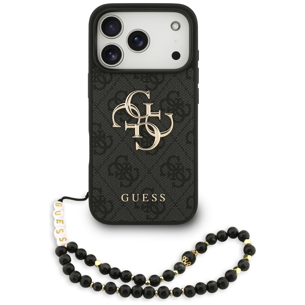 Guess 4G Strap 4G Classic Logo viedtālruņa apvalks iPhone 17 Pro - melna