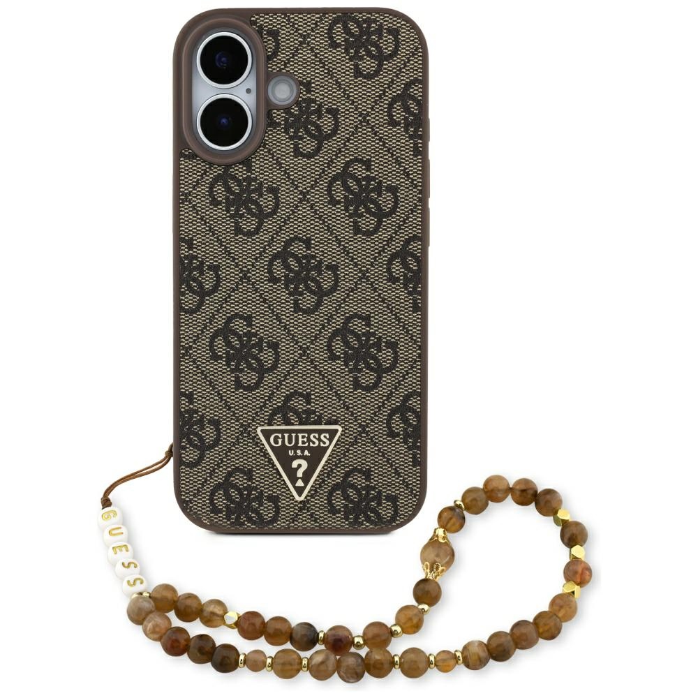 Guess 4G Strap Triangle Logo Magnētiskais viedtālruņa apvalks iPhone 17 - brūna