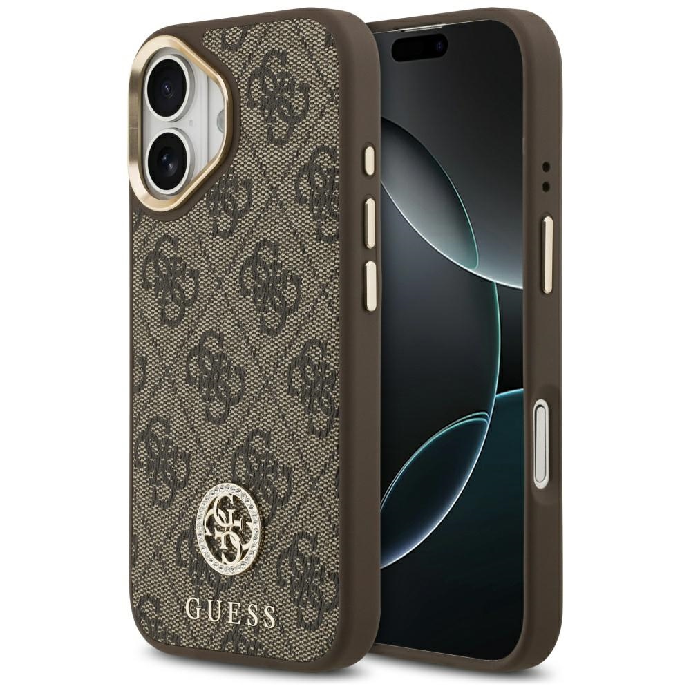 Guess 4G Strass Logo MagSafe viedtālruņa apvalks iPhone 17 - brūns