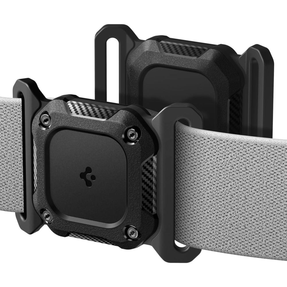 Spigen Tough Armor kaklasiksna AirTag 1/2 apvalks - melns
