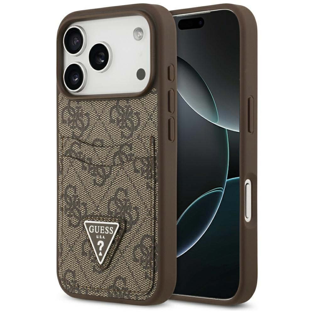 Guess 4G Nauble Card Triangle apvalks iPhone 17 Pro - brūns