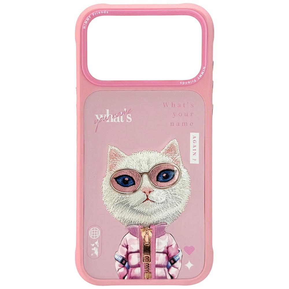 Nimmy Cool&Cute 2.0 Kaķa apvalks viedtālrunim iPhone 17 Pro - rozā