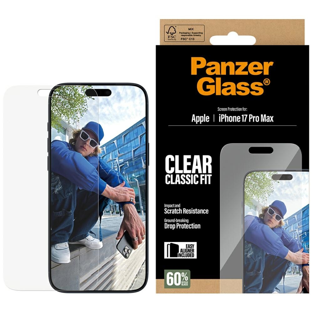 PanzerGlass Classic Fit EasyAligner rūdītais stikls iPhone 17 Pro Max