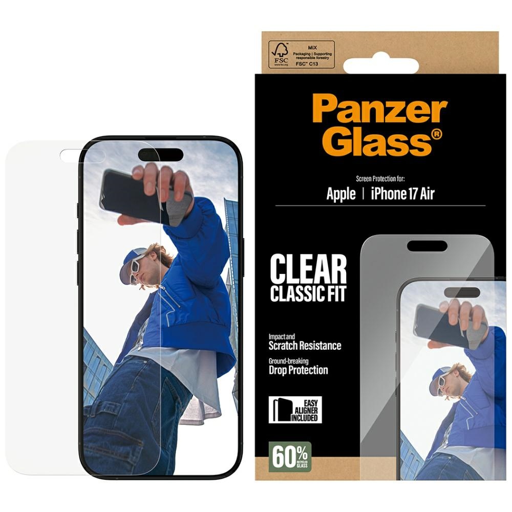 PanzerGlass Classic Fit EasyAligner rūdītais stikls iPhone Air