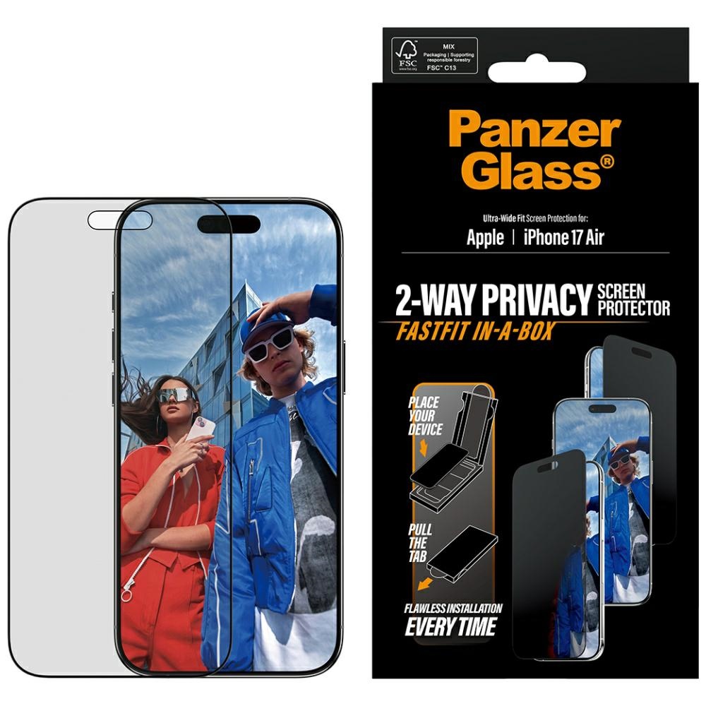 PanzerGlass Ultra-Wide Fit Fastfit privātuma stikls iPhone Air