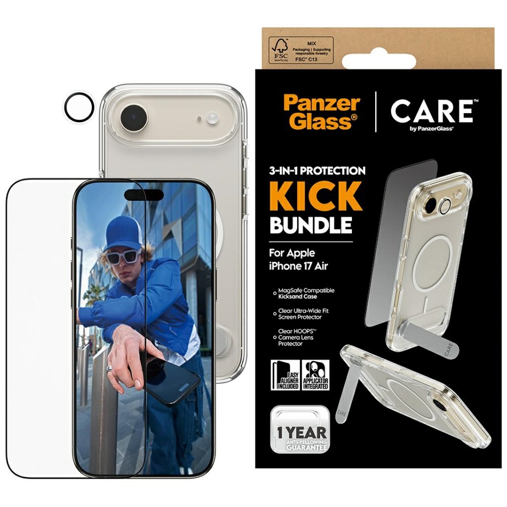 CARE by PanzerGlass funkcionālais komplekts 3in1 apvalks + stikls + lēca iPhone Air