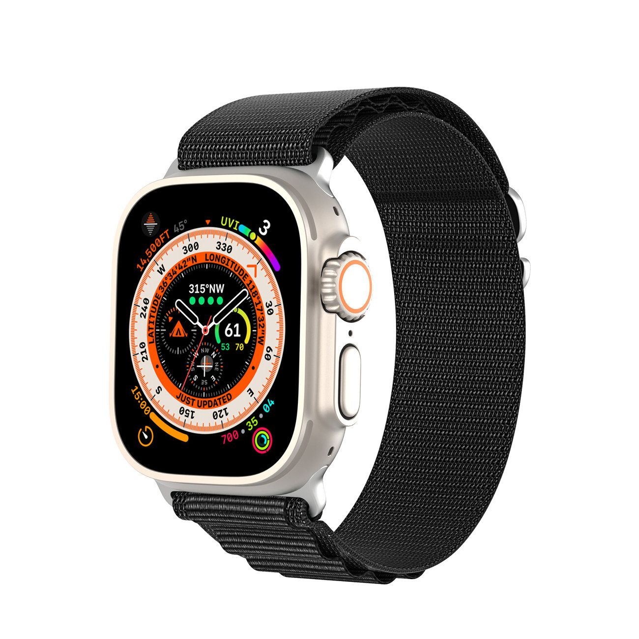 DUX DUCIS siksniņa GS neilona Apple Watch 42 / 44 / 45 / 49 mm melna