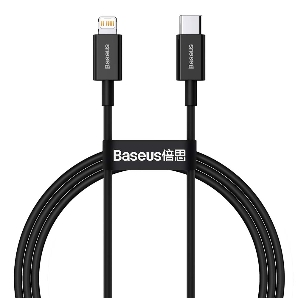 Baseus kabelis Superior PD USB-C - Lightning 1,0 m melns 20W