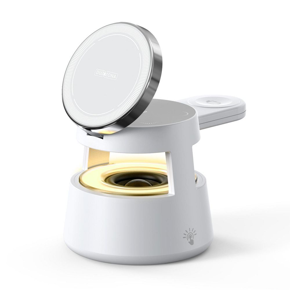 DUZZONA W23 5-in-1 magnētiskā bezvadu uzlādes stacija ar Bluetooth skaļruni