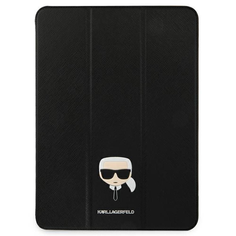 Karl Lagerfeld vāciņš iPad 12,9" Pro 2021 KLFC12OKHK grāmatas tipa melns Saffiano Karl Head