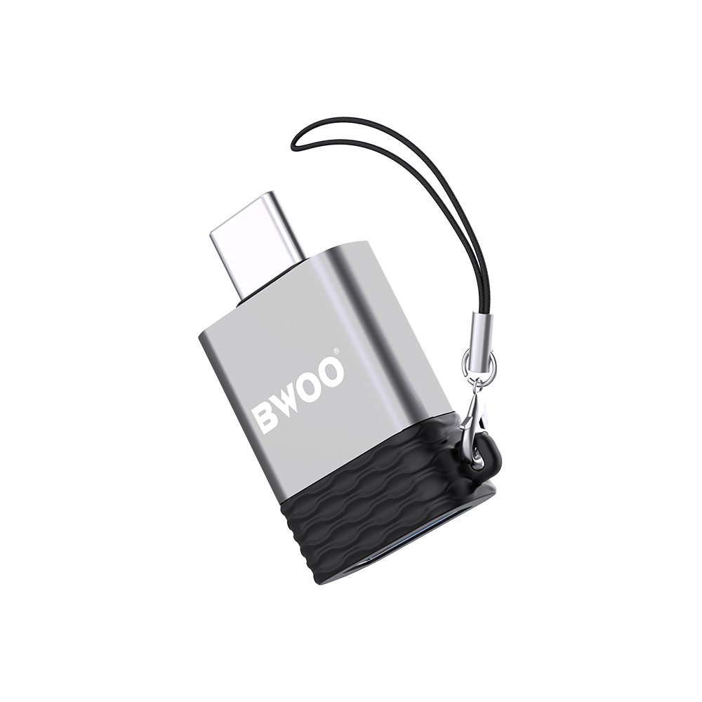 BWOO adapteris USB - USB-C pelēks OTG BZ-35