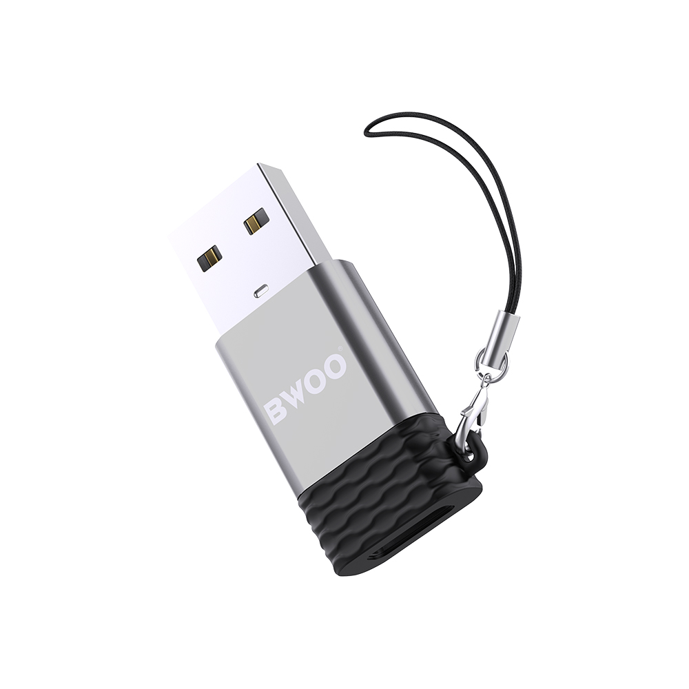 BWOO adapteris USB-C - USB pelēks OTG BZ-38