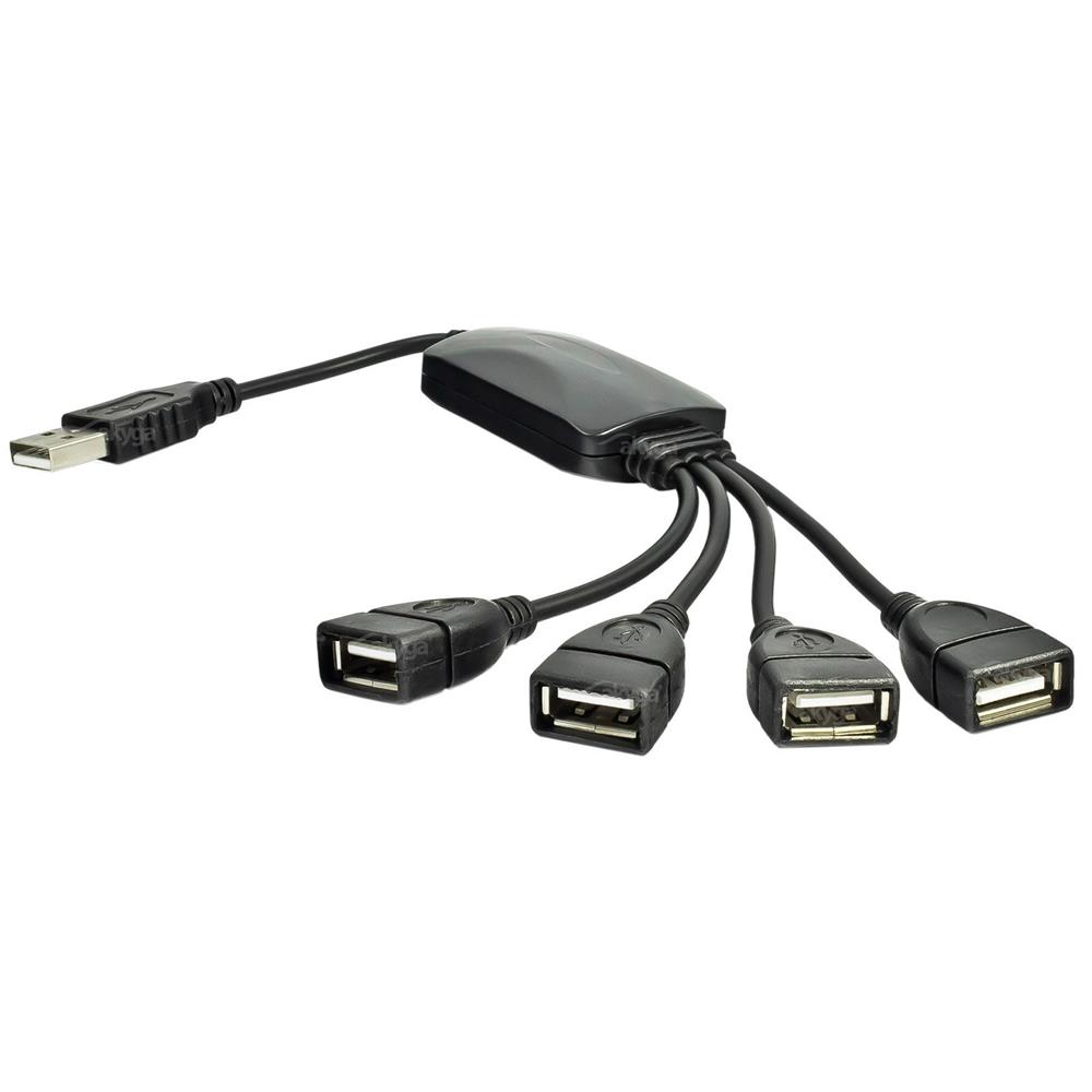 Akyga USB centrmezgls AK-AD-13 2.0 4 porti melns 15cm