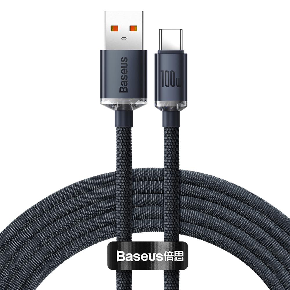 Baseus kabelis (m) Crystal Shine USB - USB-C 2,0 m 100W melns (m)