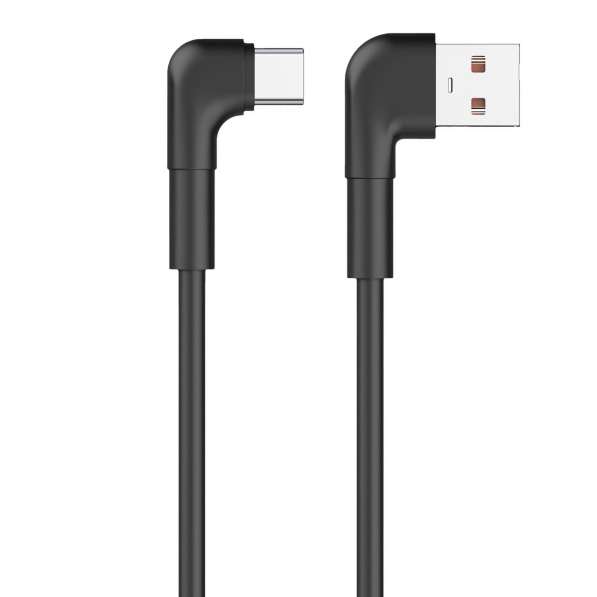 Maxlife MXUC-09 leņķa kabelis USB - USB-C 1,0 m 3A melns