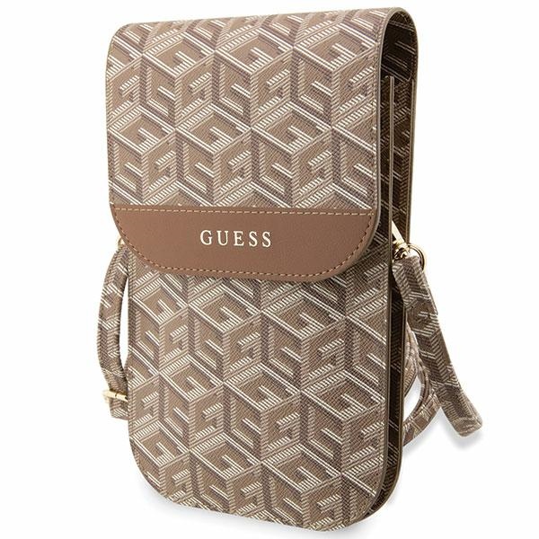 Guess viedtālruņa apvalks GUWBHGCFSEW brūns Maki GCube Stripe