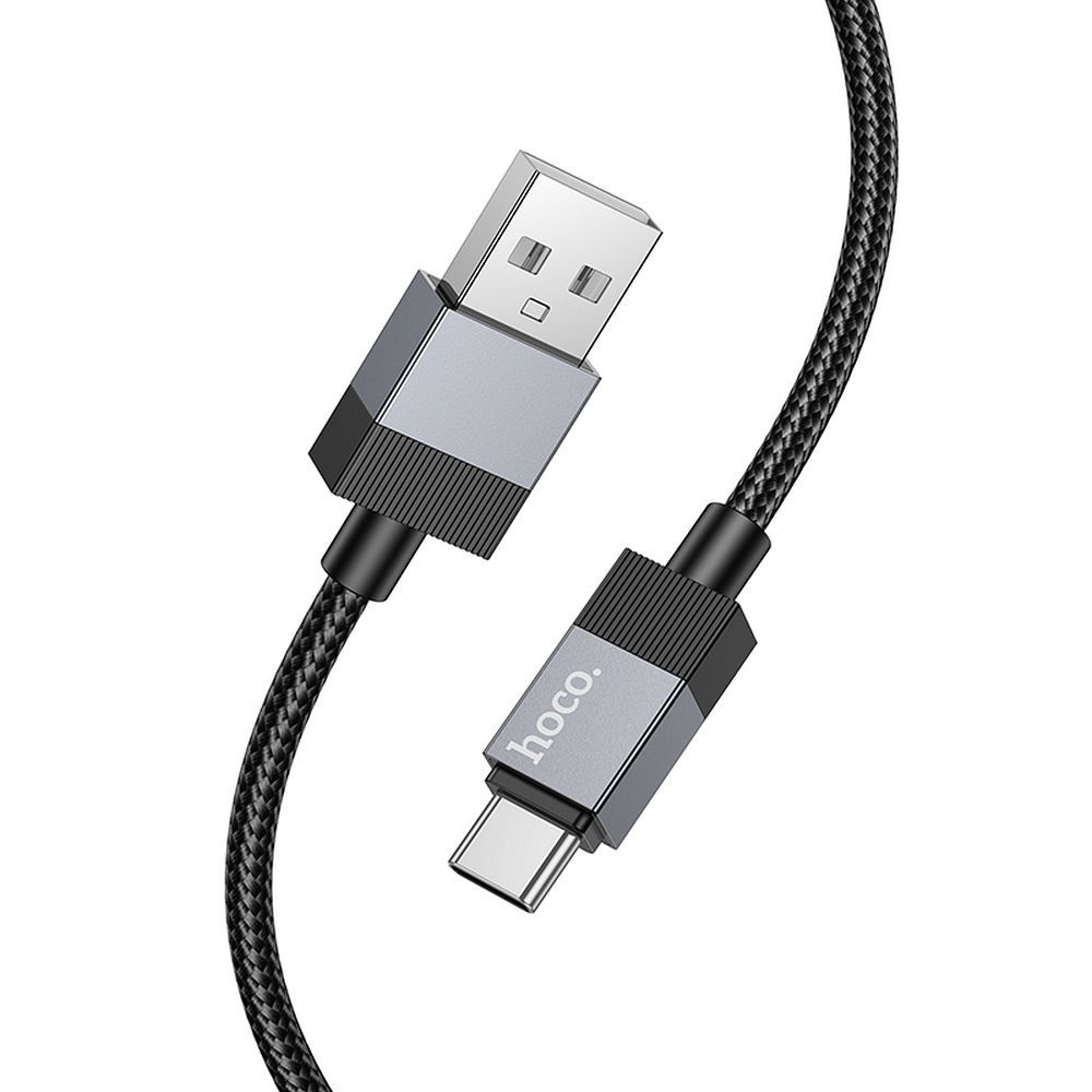 Kabelis USB A uz USB C Hoco 3A 1 m X110 melns
