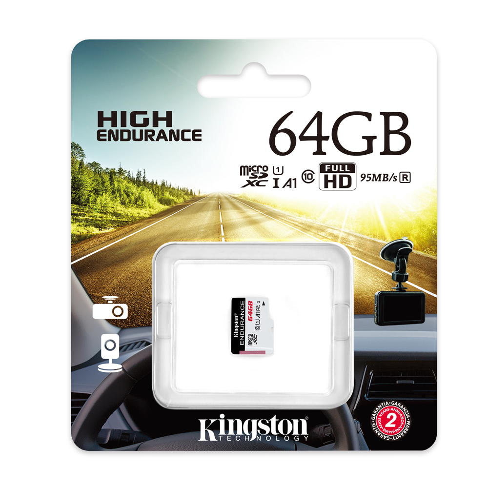 Kingston atmiņas karte 64GB microSDXC Endurance cl. 10 UHS-I 95 MB/s