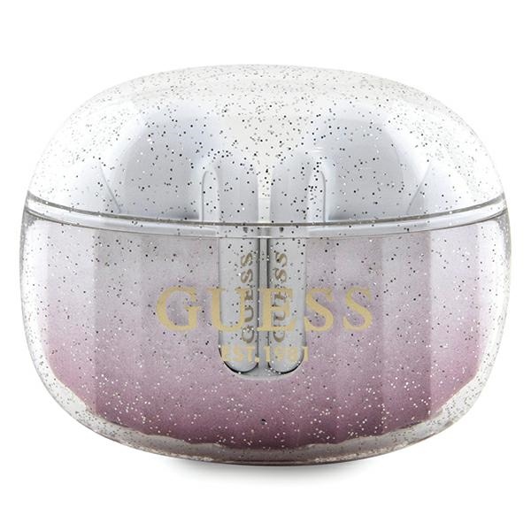 Guess Bluetooth austiņas GUTWSHDGKEEP TWS GLITTER GRADIENT rozā