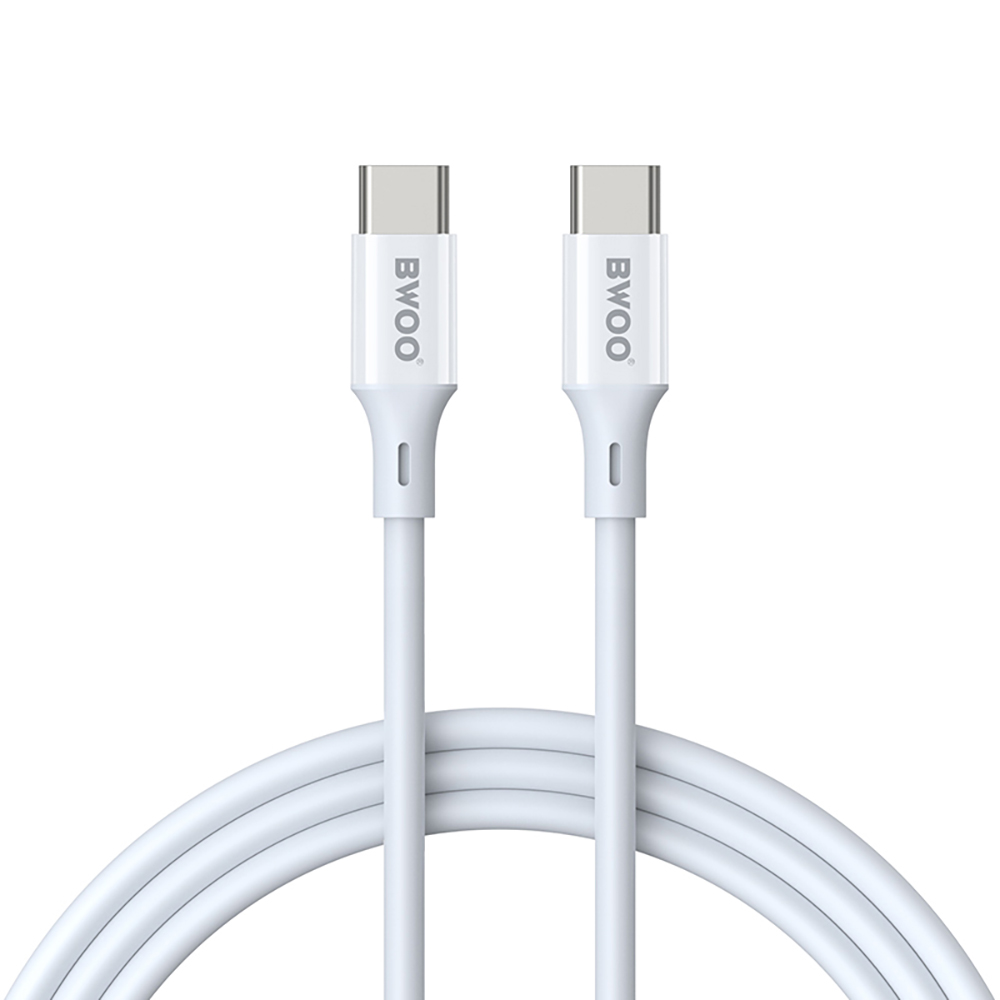 BWOO Kabelis USB-C - USB-C 1m 60W ABS + TPE X282 C-C balts