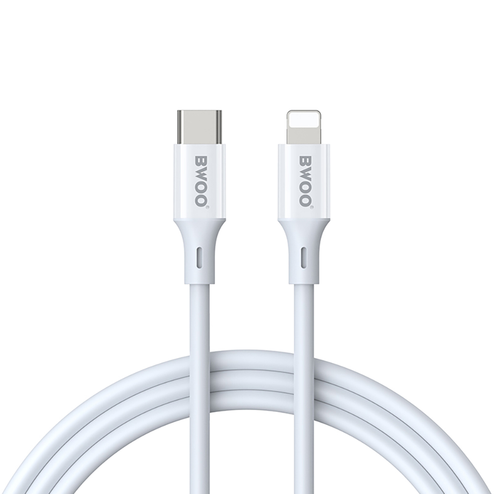 BWOO Kabelis USB-C - Lightning 1m 27W ABS + TPE X283 C-L balts