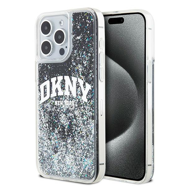 DKNY viedtālruņa apvalks iPhone 15 Pro Max 6,7" DKHCP15XLBNAEK melns HC šķidrie spīdumi ar arku logotipu