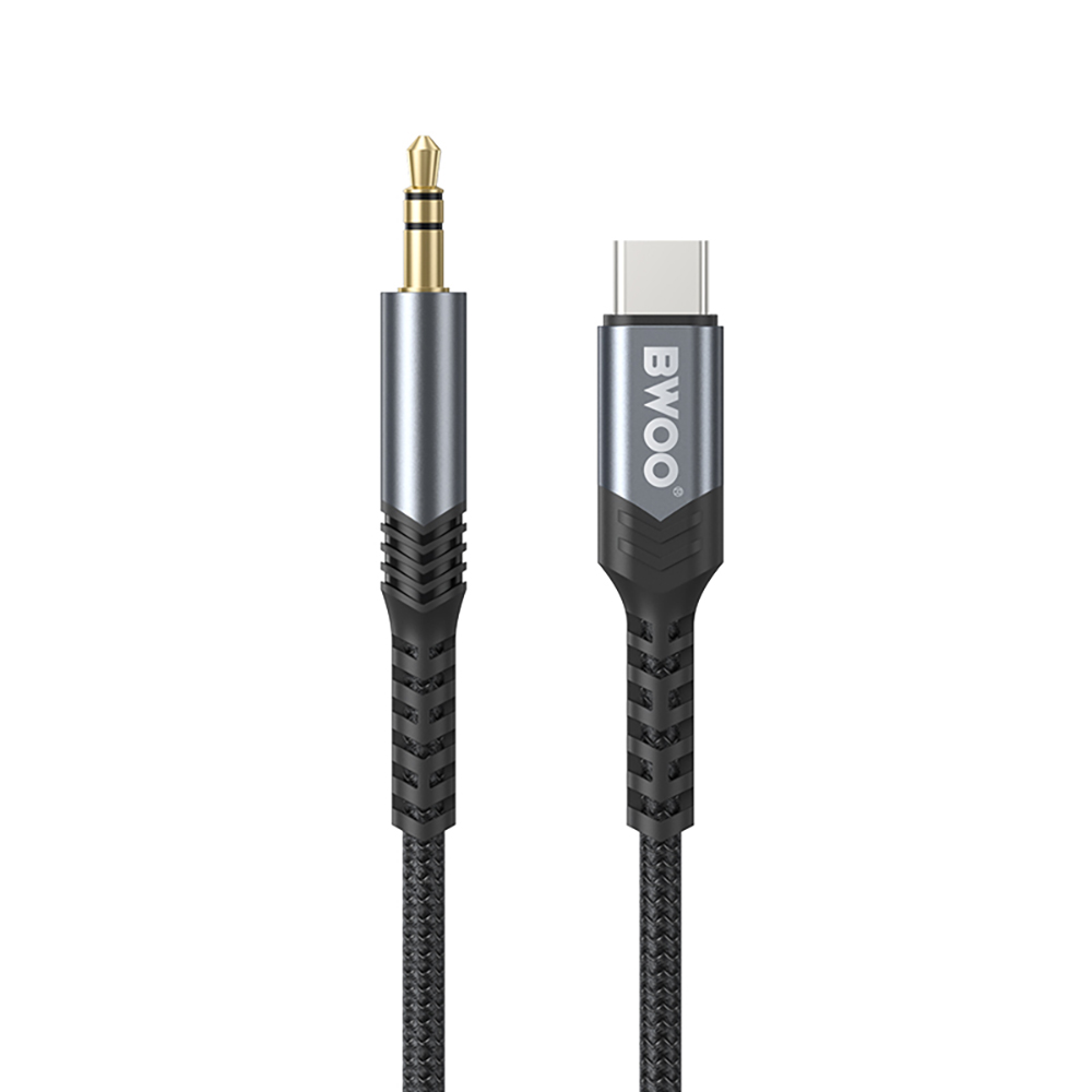 BWOO Kabelis AUX 3.5mm - USB-C BO-AUX066 melns